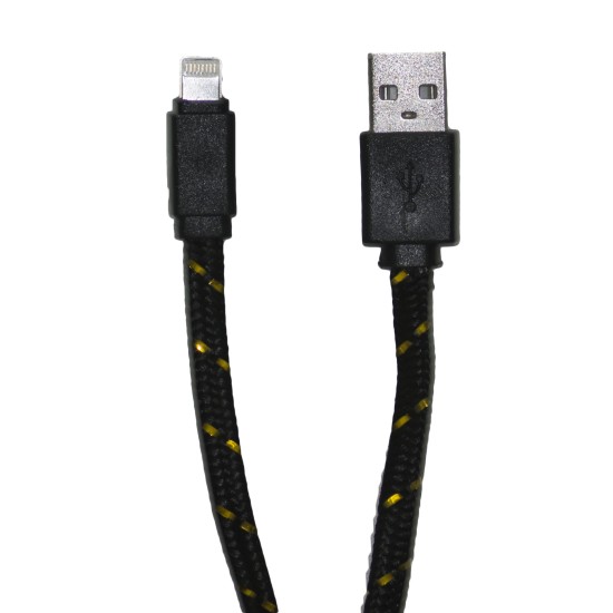 OEM Καλώδιο Φόρτισης + Μεταφοράς Δεδομένων Lighting Για Apple Lightning Πλακέ Μαύρο - 1 m