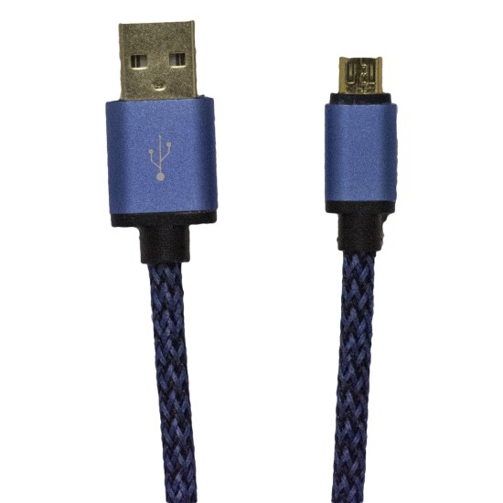 OEM Καλώδιο Φόρτισης + Μεταφοράς Δεδομένων Micro USB Με Κορδόνι Μπλε - 1 m OEM Καλώδιο Φόρτισης + Μεταφοράς Δεδομένων Micro USB Με Κορδόνι Μπλε - 1 m