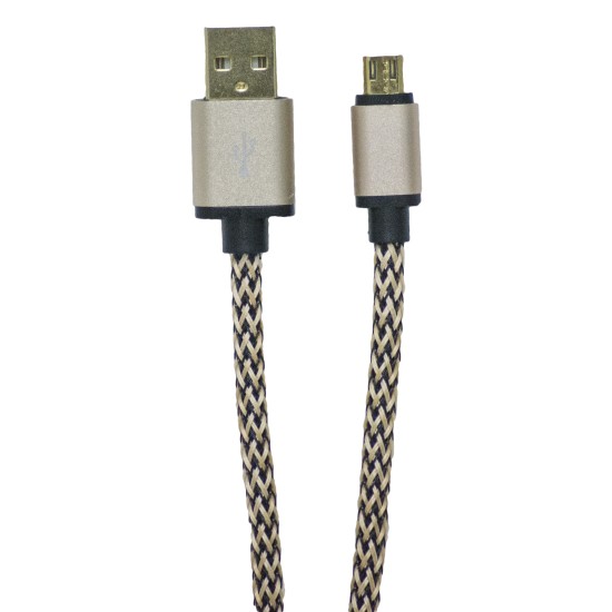 OEM Καλώδιο Φόρτισης + Μεταφοράς Δεδομένων Micro USB Με Κορδόνι Χρυσό - 1 m