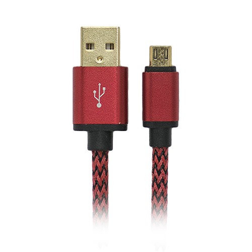 OEM Καλώδιο Φόρτισης + Μεταφοράς Δεδομένων Micro USB Με Κορδόνι Κόκκινο - 1 m