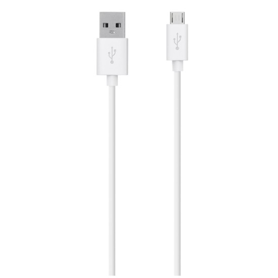 OEM Καλώδιο Φόρτισης + Μεταφοράς Δεδομένων Micro USB Λευκό - 1 m