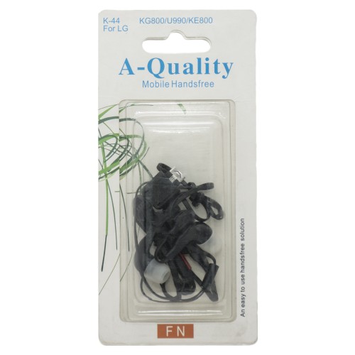 OEM Ακουστικά Stereo (Hands Free) Με Ρυθμιστή Για LG KG800/U990/KE800  Κ-44 Μαύρα