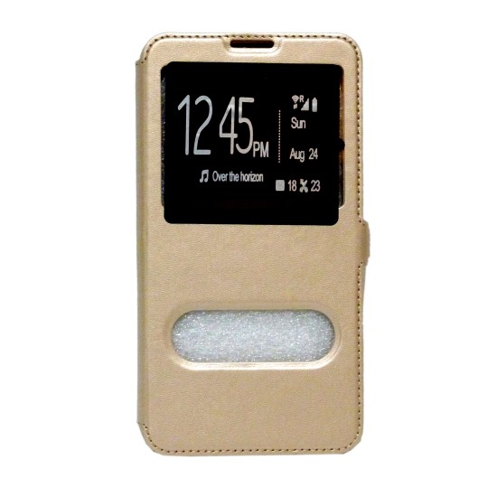  OEM  Θήκη Βιβλίο Με Παράθυρα Για Samsung Galaxy S8 Plus  Με Πλάγιο Κούμπωμα Χρυσή
