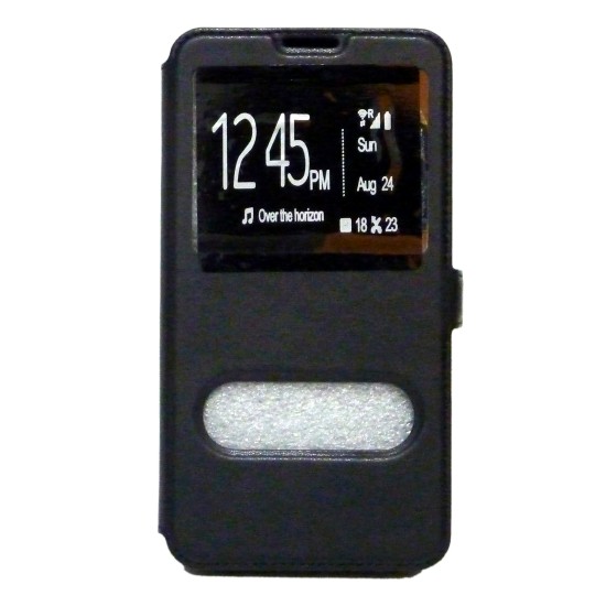  OEM  Θήκη Βιβλίο Με Παράθυρα Για Sony Xperia T3  Με Πλάγιο Κούμπωμα Μαύρη