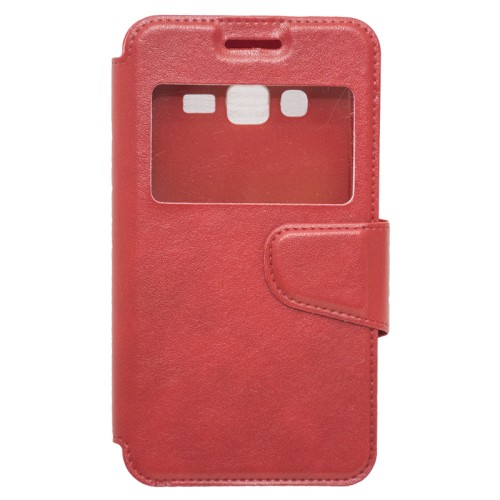  OEM  Θήκη Βιβλίο Με Παράθυρο Για Huawei G620s Με Πλάγιο Κούμπωμα Κόκκινη