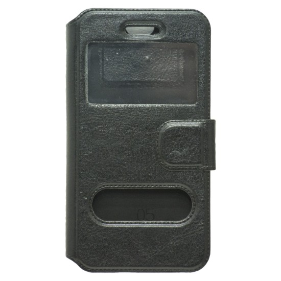 OEM Θήκη Universal Small 3.8-4.3"  Με Παράθυρα  Μαύρη