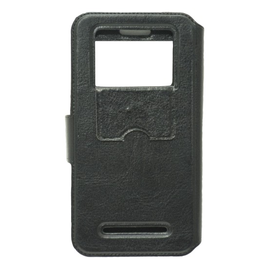 OEM Θήκη Universal Small 3.8-4.3"  Με Παράθυρα  Μαύρη