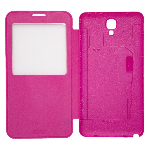 Samsung Galaxy Note 3 flip cover Με Παράθυρο Ροζ