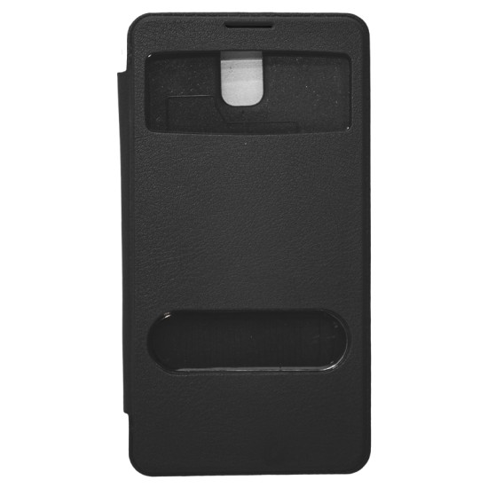 Samsung Galaxy Note 3 flip cover Με Παράθυρα Μαύρη