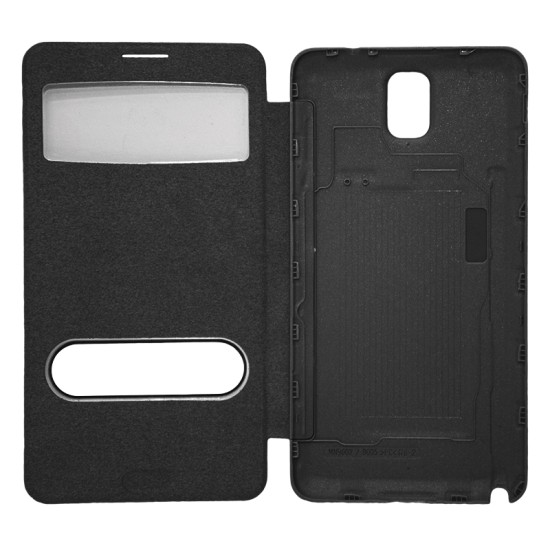 Samsung Galaxy Note 3 flip cover Με Παράθυρα Μαύρη