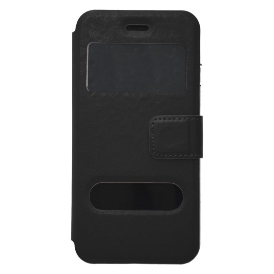  OEM Θήκη Βιβλίο Με Παράθυρα  Samsung  S7 Edge  Μαύρη