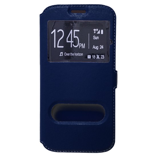  OEM  Θήκη Βιβλίο Με Παράθυρα Για Samsung Galaxy S8  Με Πλάγιο Κούμπωμα Μπλε