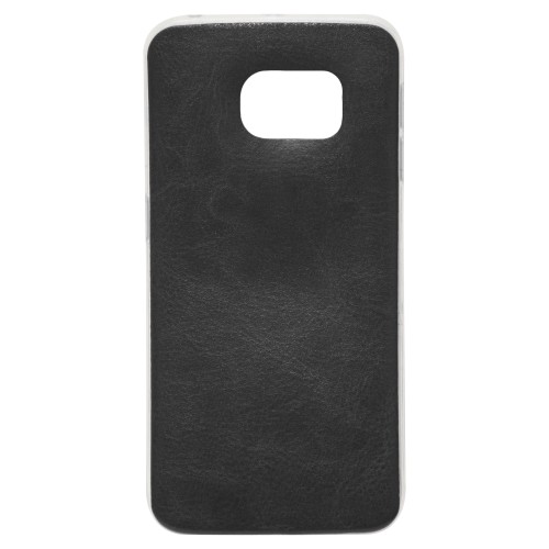 OEM Απλή Θήκη Σιλικόνης Για Samsung Galaxy S6  Με Πλάτη Δερματίνη Μαύρη