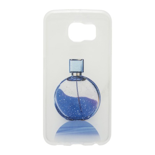  OEM Θήκη Σιλικόνης  Για Samsung S6  Με Σχέδιο Glitter Κολόνια Μπλε