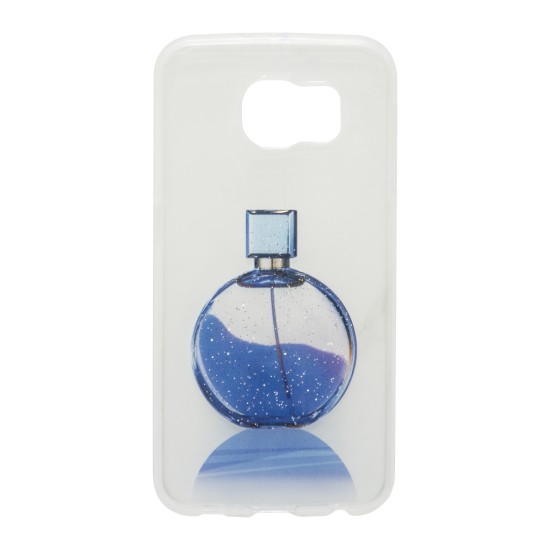  OEM Θήκη Σιλικόνης  Για Samsung S6  Με Σχέδιο Glitter Κολόνια Μπλε