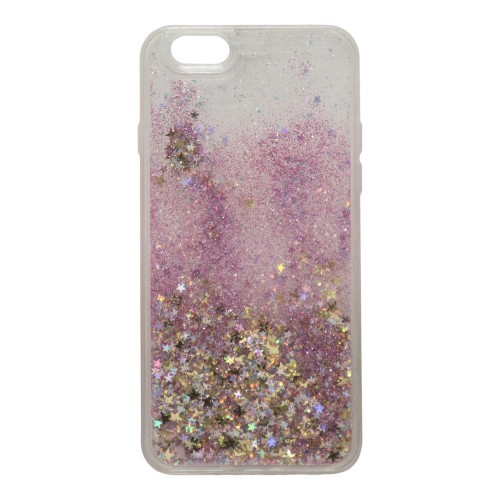 OEM Θήκη Σιλικόνης Με Υγρό Glitter Για Apple Iphone 6G/6S Plus Χρυσό - Ροζ 