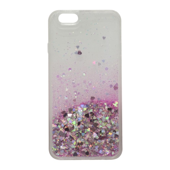 OEM Θήκη Σιλικόνης Με Υγρό Glitter Για Apple Iphone 7G Ροζ Έντονο