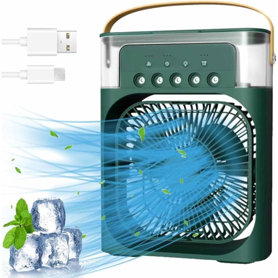 Φορητό air cooler fan 3 ταχυτήτων 10W με ψεκασμό – Πράσινο Φορητό air cooler fan 3 ταχυτήτων 10W με ψεκασμό – Πράσινο