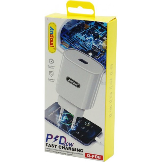 Andowl USB-C Wall Adapter 20W Λευκό (Q-PD6)
