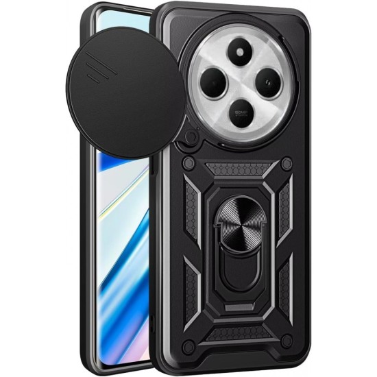 Hybrid Shockproof Ring Back Cover Συνθετική Ανθεκτική Μαύρη (Redmi Note 14 Pro/ Pro Plus 5G/ Poco X7)