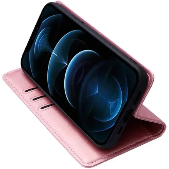 Book Δερματίνης με Λουράκι Ροζ Χρυσό (Motorola Motο G 05/G15)