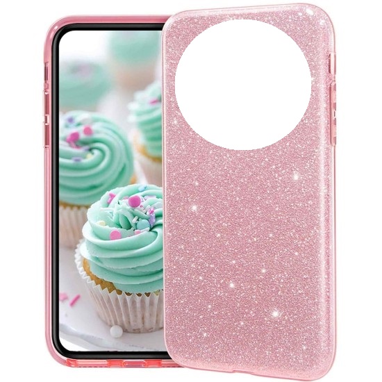 Glitter Back Cover Σιλικόνης Ροζ Χρυσό (Redmi 14C)
