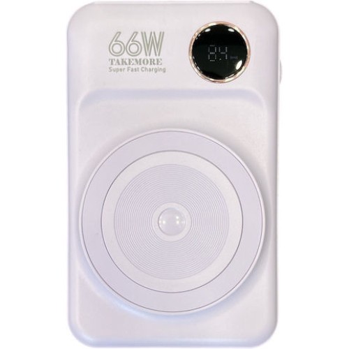 Takemore R29 Wireless Power Bank 66W 20000 mAh Μαγνητική Λευκό