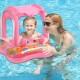 Σωσίβιο Swimtrainer με Σκίαστρο Ροζ Baby Swimming Ring