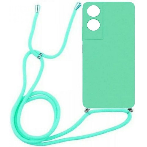 Back Cover Σιλικόνης με Λουράκι Ανθεκτική Τιρκουάζ (Motorola Moto E13)