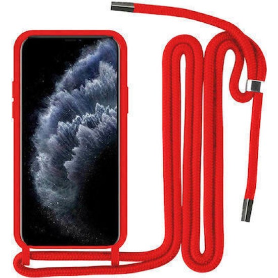 Back Cover Σιλικόνης με Λουράκι Κόκκινο (iPhone 16 Pro Max)