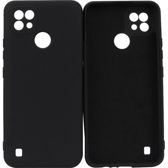 Realme C21 Silky and Soft Touch Finish TPU Silicone Back Cover Case Black (oem)