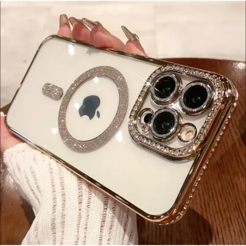 Luxury Magsafe Strass and Glitter Case Χiaomi Redmi 15C 4G Χρυσό