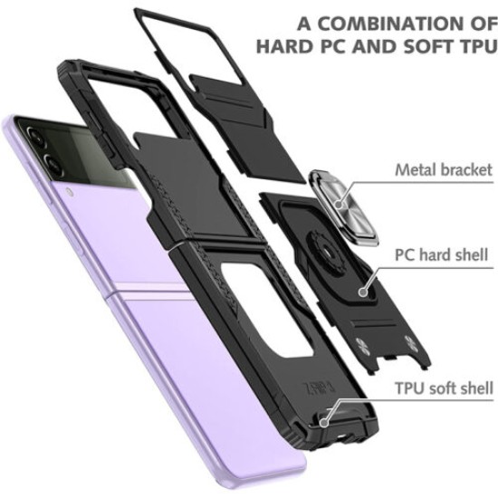Armor Ringstand Case Black Samsung Galaxy Z Flip4 5G Armor Ringstand Case Black Samsung Galaxy Z Flip4 5G