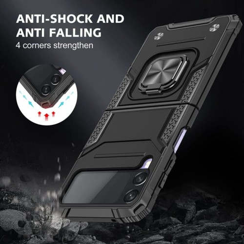 Armor Ringstand Case Black Samsung Galaxy Z Flip4 5G