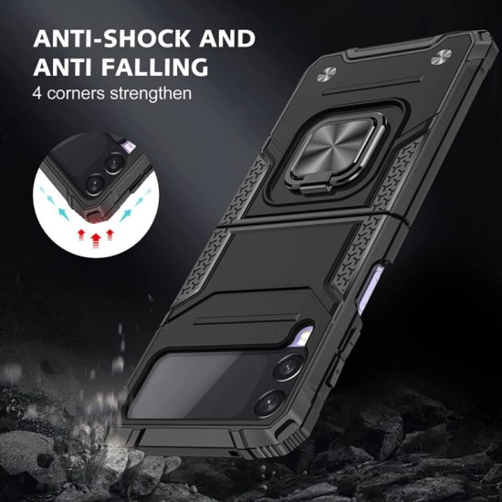 Armor Ringstand Case Black Samsung Galaxy Z Flip4 5G Armor Ringstand Case Black Samsung Galaxy Z Flip4 5G