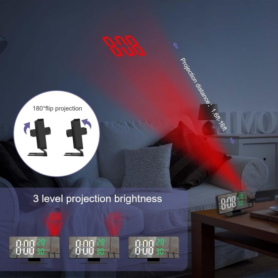 LED MIRROR CLOCK DS 3718LW
