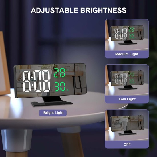 LED MIRROR CLOCK DS 3718LW