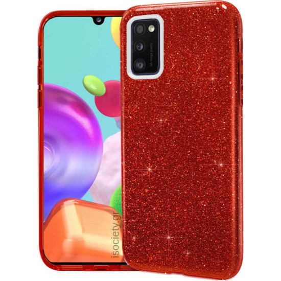 Glitter Back Cover Red Για Samsung Galaxy A03S