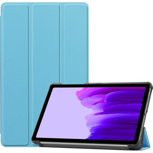 Samsung Galaxy Tab A7 Lite T220 / T225 Tri-fold Stand Case Front Light Blue Color and Back Silicone Transparent (oem)