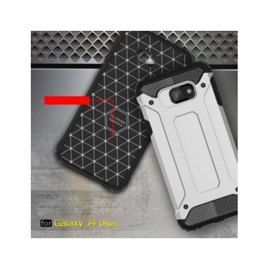OEM Hybrid Rugged Armor Back Cover Silver (Galaxy J 6 Plus/J 4 Plus)