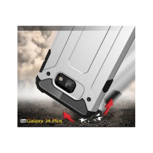 OEM Hybrid Rugged Armor Back Cover Silver (Galaxy J 6 Plus/J 4 Plus) OEM Hybrid Rugged Armor Back Cover Silver (Galaxy J 6 Plus/J 4 Plus)