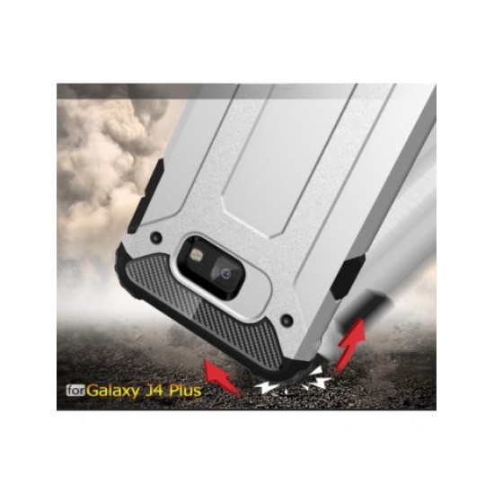 OEM Hybrid Rugged Armor Back Cover Silver (Galaxy J 6 Plus/J 4 Plus)