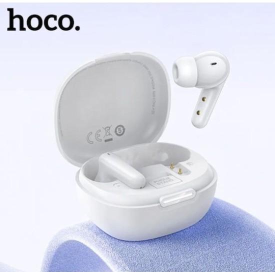 Wireless Hands Free Hoco EQ100 Intelligent TWS Dual Mic v6.0 500mAh 10 Ώρες Λειτουργίας και AI Μετάφραση σε 134 Γλώσσες με Βάση Κινητού Λευκά