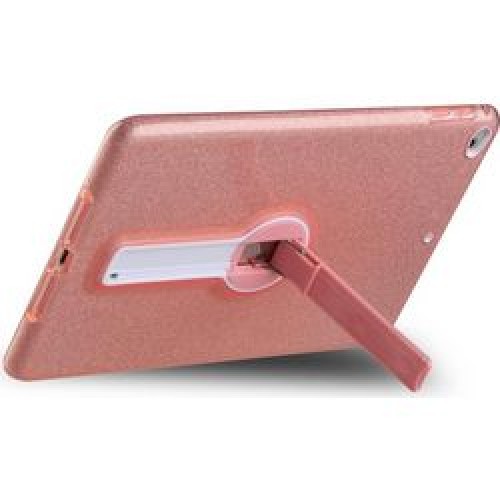 (iPad Air1/ iPad Air 2) PU / TPU Back Cover Stand Case Glitter Rose Gold with Strass (oem)