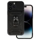 iPhone 15 Pro Hybrid Shockproof Armor Case Metal Rotating Ring Car Mount Holder Black με Κάλυψη Κάμερας (oem)