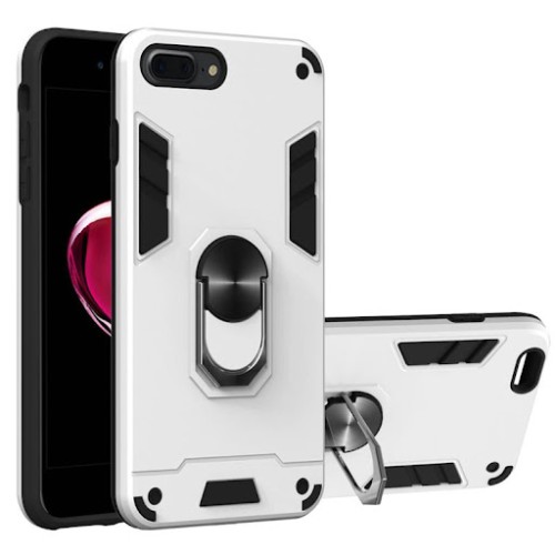 HYBRID SHOCKPROOF ARMOR CASE METAL ROTATING RING CAR MOUNT HOLDER ΑΣΗΜΙ (iPhone 8/7 Plus)