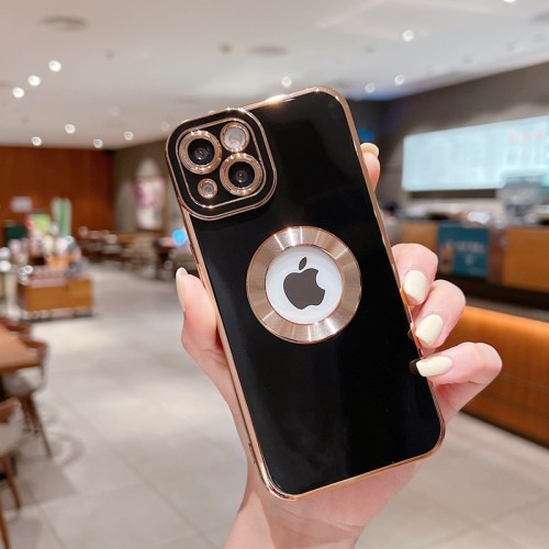 Luxury Soft Electroplated Phone Case For iPhone 14 Silicone Cases Cover Black