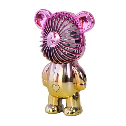 DianDi DD 5610 Portable Air Rechargeable Mini Desktop Usb Bear Fan Ροζ Χρυσό(oem)