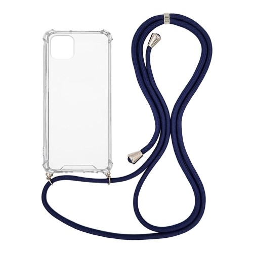 Back Cover Σιλικόνης Διάφανο & Λουράκι Λαιμού Μπλε iPhone 14 Pro Max