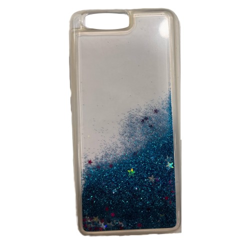 Glitter Υγρό Back Cover Σιλικόνης Μπλε (Huawei P10)